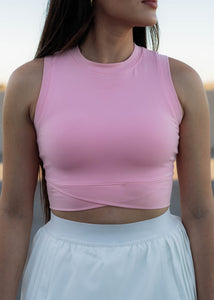 Criss Cross Sports Bra - Light Pink