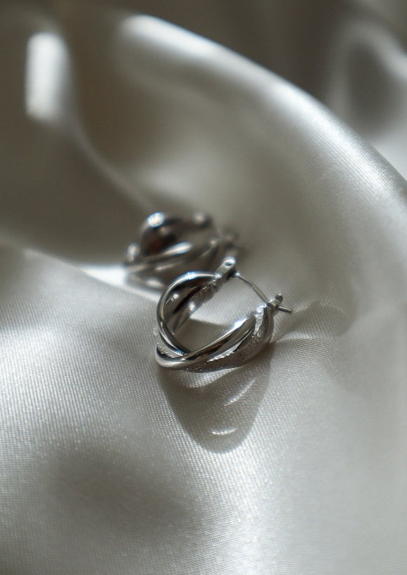 Maria Hoop Earrings - Silver