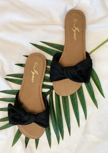 Knotty Suede Sandals - Black